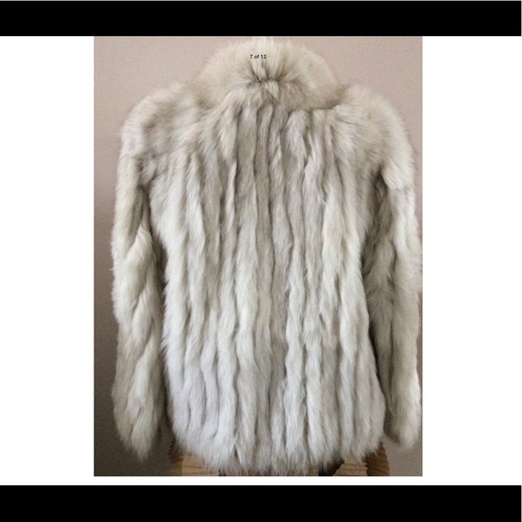 SAGA FOX Blue Fox Fur Coat W/ Leather Int Trimming - Picture 2 of 8
